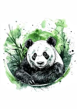 Panda Watercolor Art
