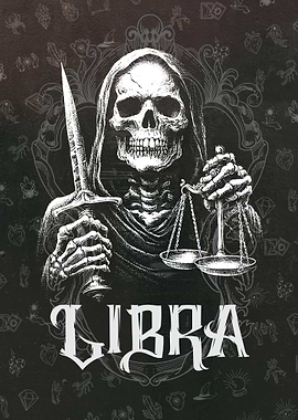 Libra Zodiac Skeleton