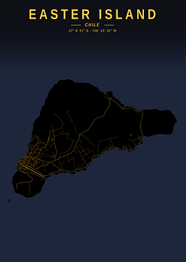Easter Island Golden Map