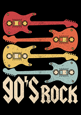 90's Rock Guitars,90s Rock Guitar 1990s Vintage Music Band Guitarist