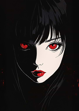 Anime Girl with Red Eyes