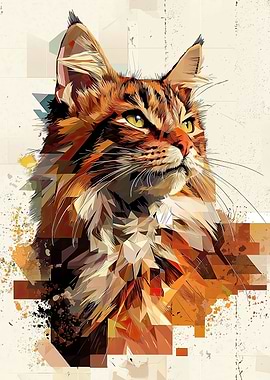 Geometric Cat Portrait