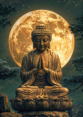 Buddha Under Full Moon