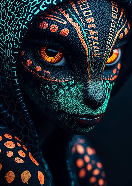 Alien Portrait with Body Paint