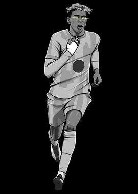 Lamine Yamal Black and White Version