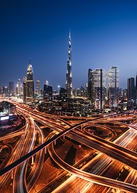 Dubai Skyline Night