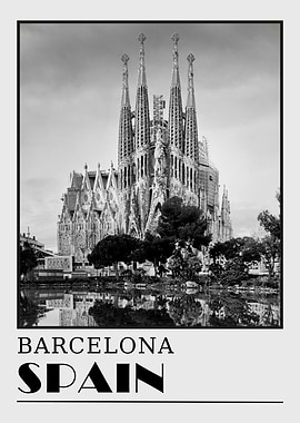 Barcelona Sagrada Familia Photo Travel Poster