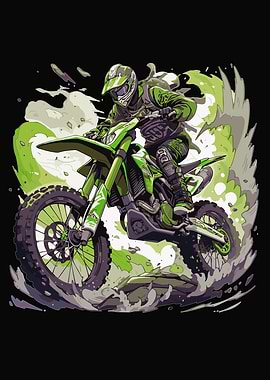 Motocross Rider in Action
