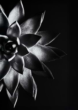 Black and White Succulent