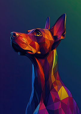 Dog Portrait in Geometric Style