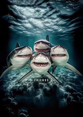 Shark Friends Underwater