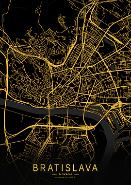 Golden Bratislava City Map