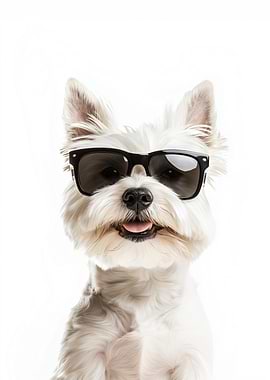 Cool West Highland White Terrier Dog in Sunglasses