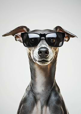 Cool Greyhound Dog in Sunglasses