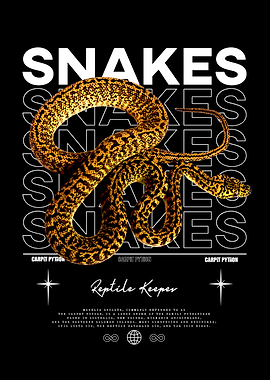 Carpet Python Snake Graphic