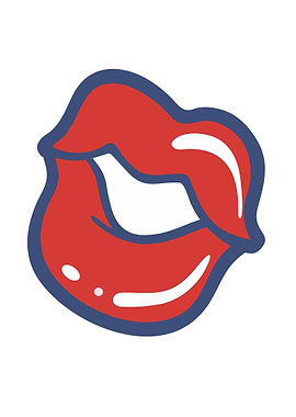Red Lips Cartoon Illustration
