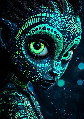 Glowing Tribal Alien