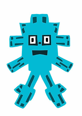 Blue Blocky Monster