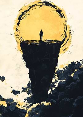 Silhouette on Clifftop