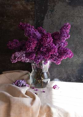 Lilac Bouquet in Vase