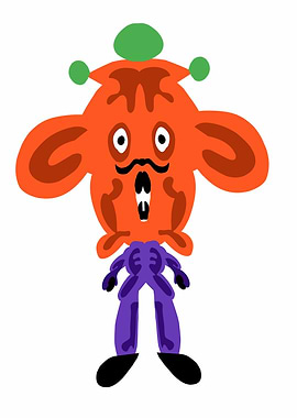 Cartoon Character with Mustache