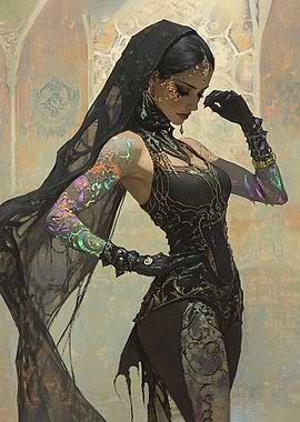 Dark-Haired Woman in Black