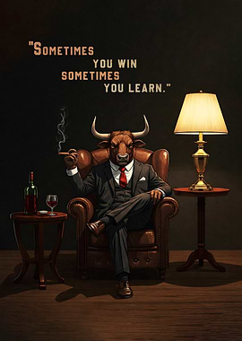 Bull men in Suit with Quote