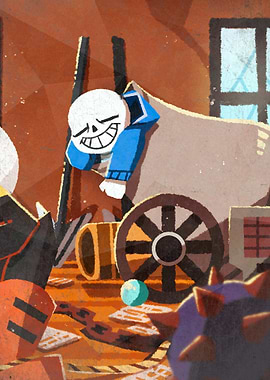 Sans in a Messy Room