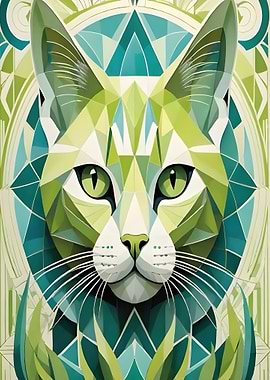 Geometric Cat Portrait