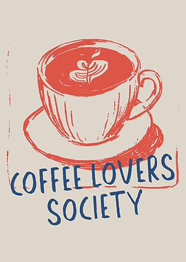 Coffee Lovers Society – Retro Cafe Art Print