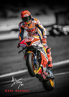Marc Marquez Motorcycle Poster