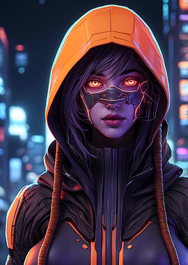 Futuristic Cyberpunk Female Character