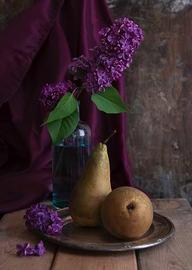 Still Life with Pears and Lilacs