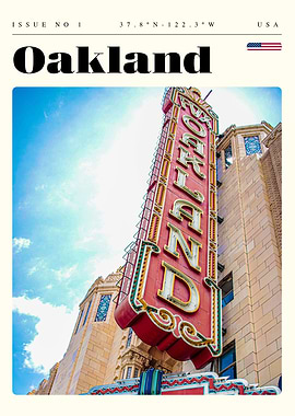 Oakland California Travel Art Poster