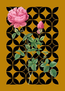 Rose with Geometric Pattern