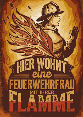 Firefighter Woman Poster