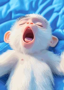 Yawning Baby Monkey
