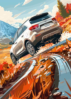 Kia Sportage SUV on Mountain Road