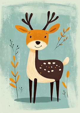 Cute Cartoon Deer