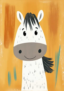 Smiling Horse Illustration