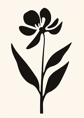 Black and White Flower Silhouette