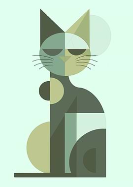 Geometric Cat Illustration