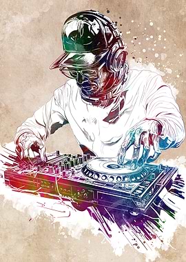 DJ Watercolor Art