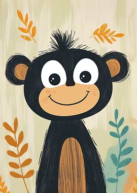 Smiling Monkey Illustration