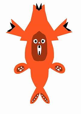 Orange Creature with Paws