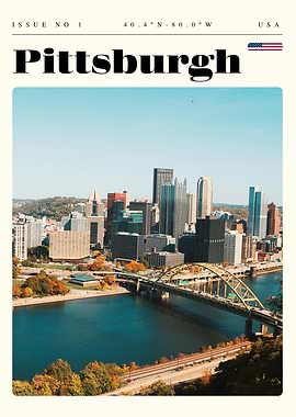 Pittsburgh Pennsylvania Travel Art Poster