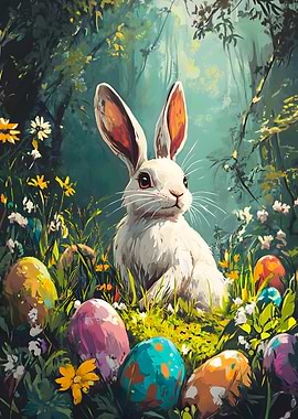 Easter Bunny Egg Painting
