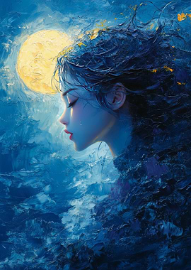 Melancholy Moonlit Portrait