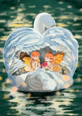Fairies in Swan Nest
