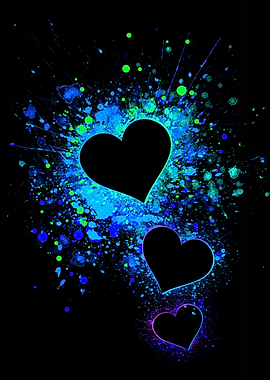 Neon Hearts Splash